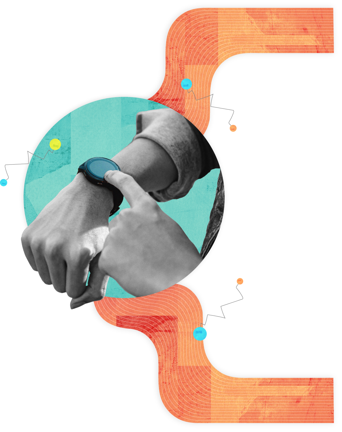 Wireless and Wearables Stylized image of a person using their smartwatch